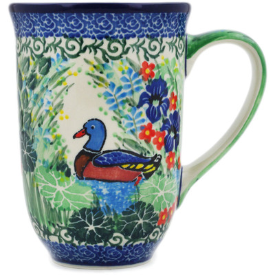 Polish Pottery Mug 19 oz Lake Wildflower UNIKAT