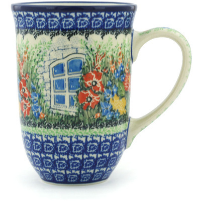 Polish Pottery Mug 19 oz My Garden Window UNIKAT