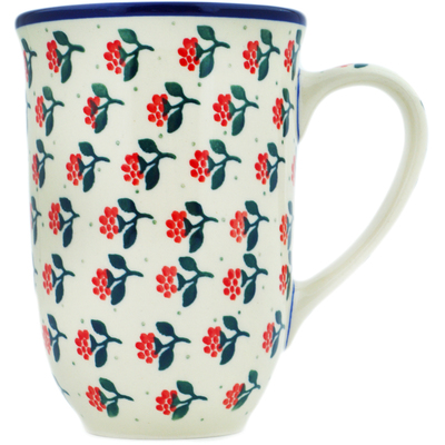 Polish Pottery Mug 19 oz Orange Blossoms