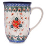 Polish Pottery Mug 19 oz Pink Forget Me Not UNIKAT