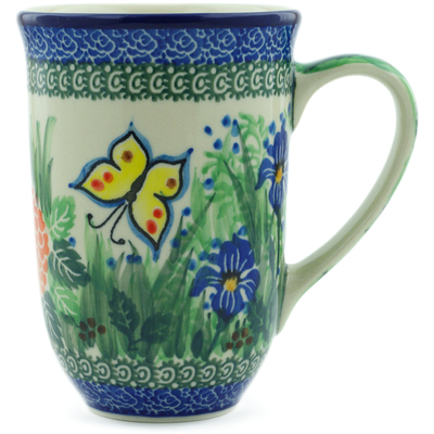 Polish Pottery Mug 19 oz Spring Garden UNIKAT