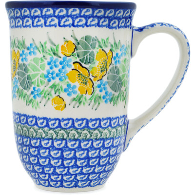 Polish Pottery Mug 19 oz Spring Pond UNIKAT