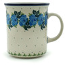 Polish Pottery Mug 20 oz Blue Rose