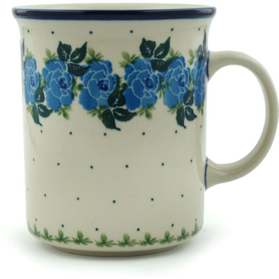 Polish Pottery Mug 20 oz Blue Rose
