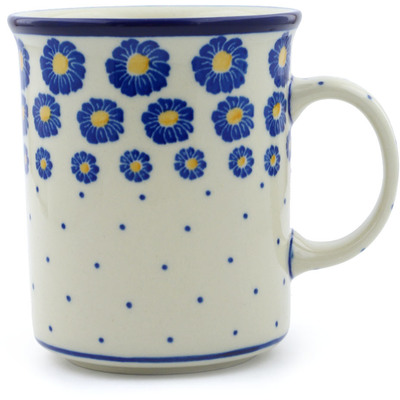 Polish Pottery Mug 20 oz Blue Zinnia