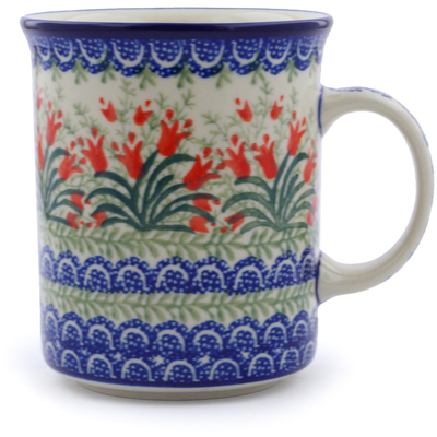 Polish Pottery Mug 20 oz Crimson Bells