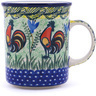 Polish Pottery Mug 20 oz Rooster Parade UNIKAT