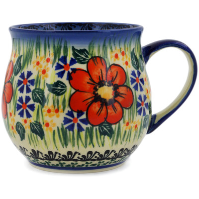 Polish Pottery Mug 20 oz Wild Bouquet UNIKAT