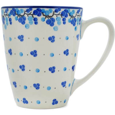 Polish Pottery Mug 22 oz Berry Much Blue