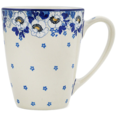 Polish Pottery Mug 22 oz Blue Spring