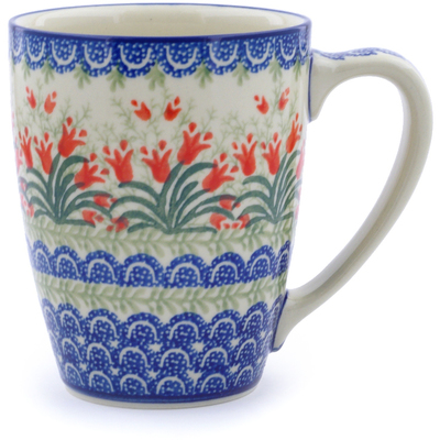 Polish Pottery Mug 22 oz Crimson Bells