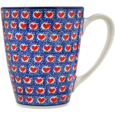 Polish Pottery Mug 22 oz Heart Stamp