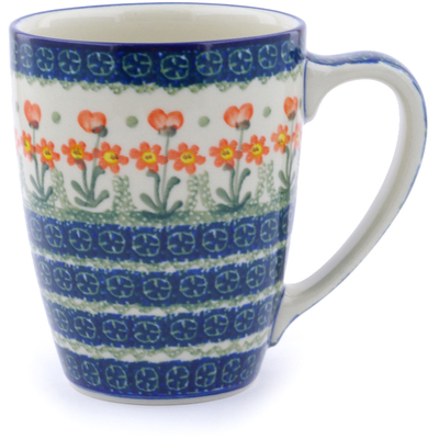 Polish Pottery Mug 22 oz Peach Spring Daisy