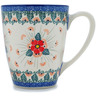 Polish Pottery Mug 22 oz Pink Forget Me Not UNIKAT
