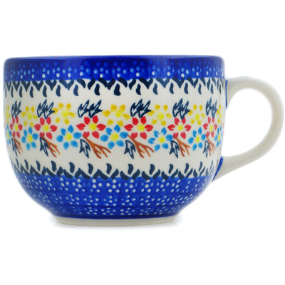 Polish Pottery Mug 23 oz Spring Flower Ring