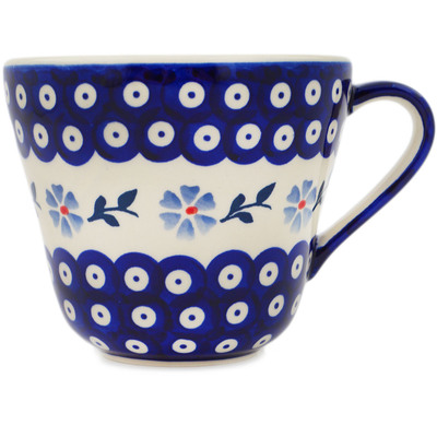 Polish Pottery Mug 26 oz Peacock Forget-me-not