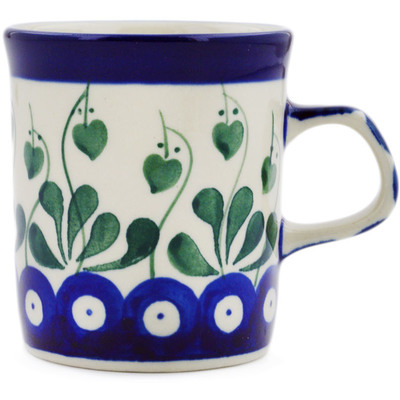 Polish Pottery Mug 5 oz Bleeding Heart Peacock