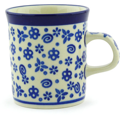 Polish Pottery Mug 5 oz Blue Confetti
