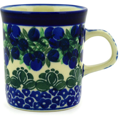 Polish Pottery Mug 5 oz Blueberry Fields Forever