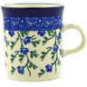 Polish Pottery Mug 5 oz Cascading Blue Blossoms