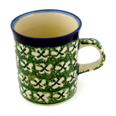 Polish Pottery Mug 5 oz Emerald X&#039;s