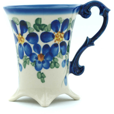 Polish Pottery Mug 5 oz Field Of Blue UNIKAT