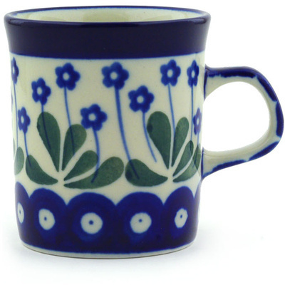 Polish Pottery Mug 5 oz Forget-me-not Peacock