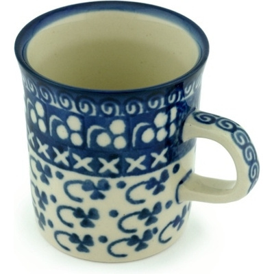 Polish Pottery Mug 5 oz Hooking Shamrocks