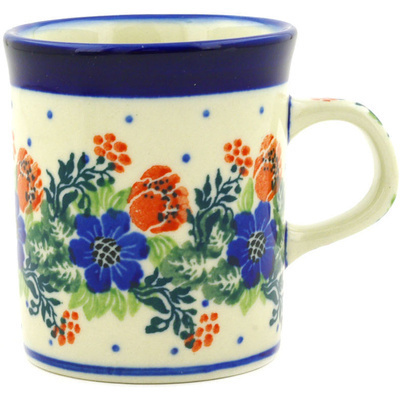 Polish Pottery Mug 5 oz Polish Wreath
