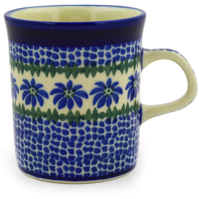 Polish Pottery Mug 5 oz Polka Dot Daisy