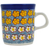 Polish Pottery Mug 5 oz Popcorn Daisies UNIKAT