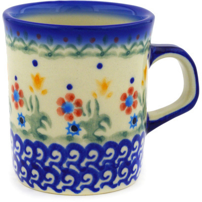 Polish Pottery Mug 5 oz Spring Flowers