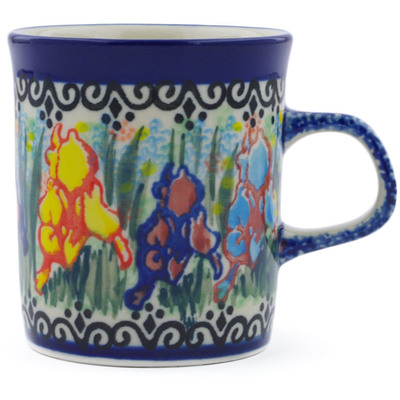 Polish Pottery Mug 5 oz Spring Iris UNIKAT