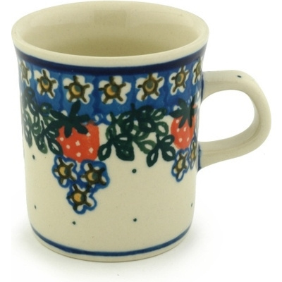 Polish Pottery Mug 5 oz Strwaberry Fever