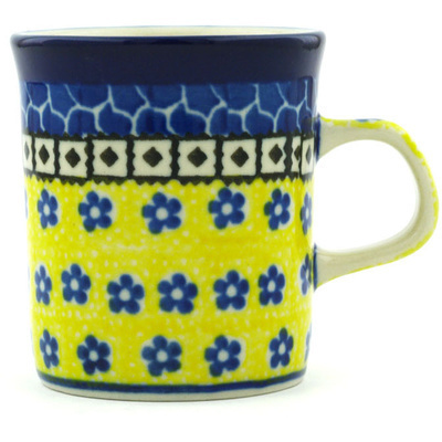 Polish Pottery Mug 5 oz Sunburst Daisies
