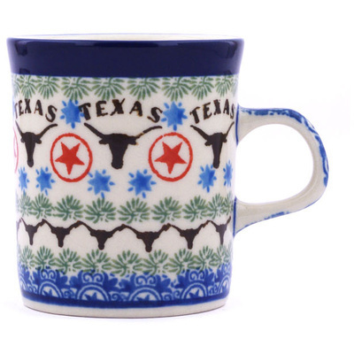 Polish Pottery Mug 5 oz Texas Longhorns