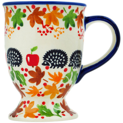 Polish Pottery Mug 7 oz Fall Hedgehog UNIKAT