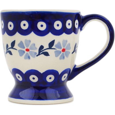 Polish Pottery Mug 7 oz Peacock Forget-me-not