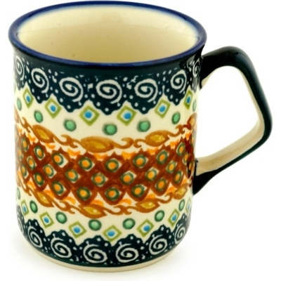 Polish Pottery Mug 8 oz Artichoke Heart UNIKAT