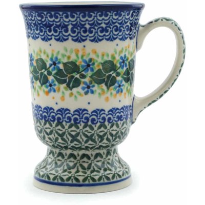 Polish Pottery Mug 8 oz Aster Wreath