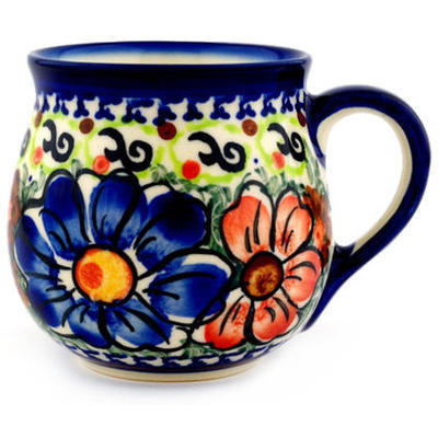 Polish Pottery Mug 8 oz Autumn Garden UNIKAT