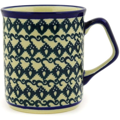 Polish Pottery Mug 8 oz Black Diamond Dream