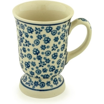 Polish Pottery Mug 8 oz Blue Confetti