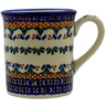Polish Pottery Mug 8 oz Blue Cress