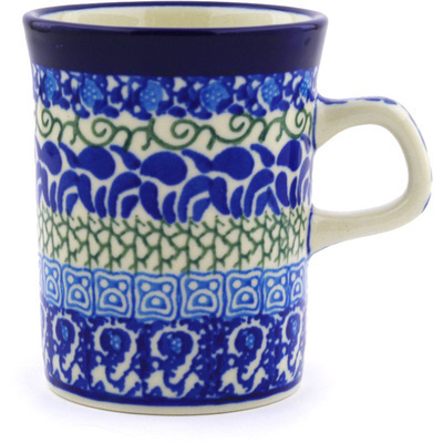 Polish Pottery Mug 8 oz Blue Passion