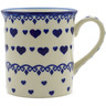 Polish Pottery Mug 8 oz Blue Valentine