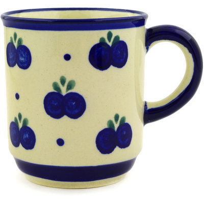 Polish Pottery Mug 8 oz Blueberry Hill