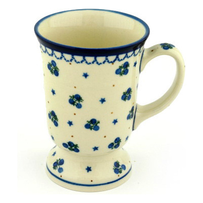 Polish Pottery Mug 8 oz Blueberry Stars