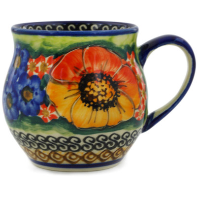 Polish Pottery Mug 8 oz Bright Beauty UNIKAT