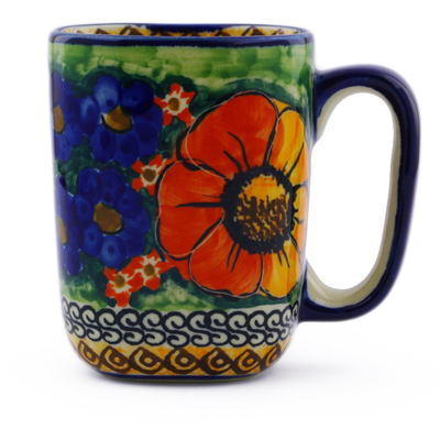 Polish Pottery Mug 8 oz Bright Beauty UNIKAT